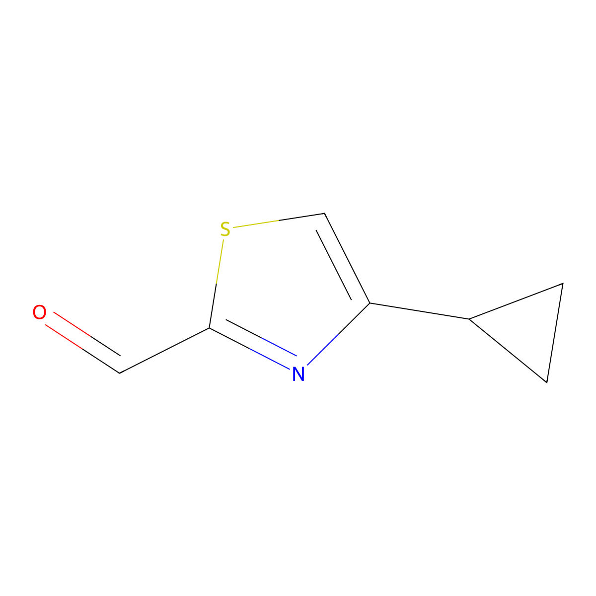 4-Cyclopropyl-1,3-thiazole-2-carbaldehyde molecular structure, CAS 211942-97-1