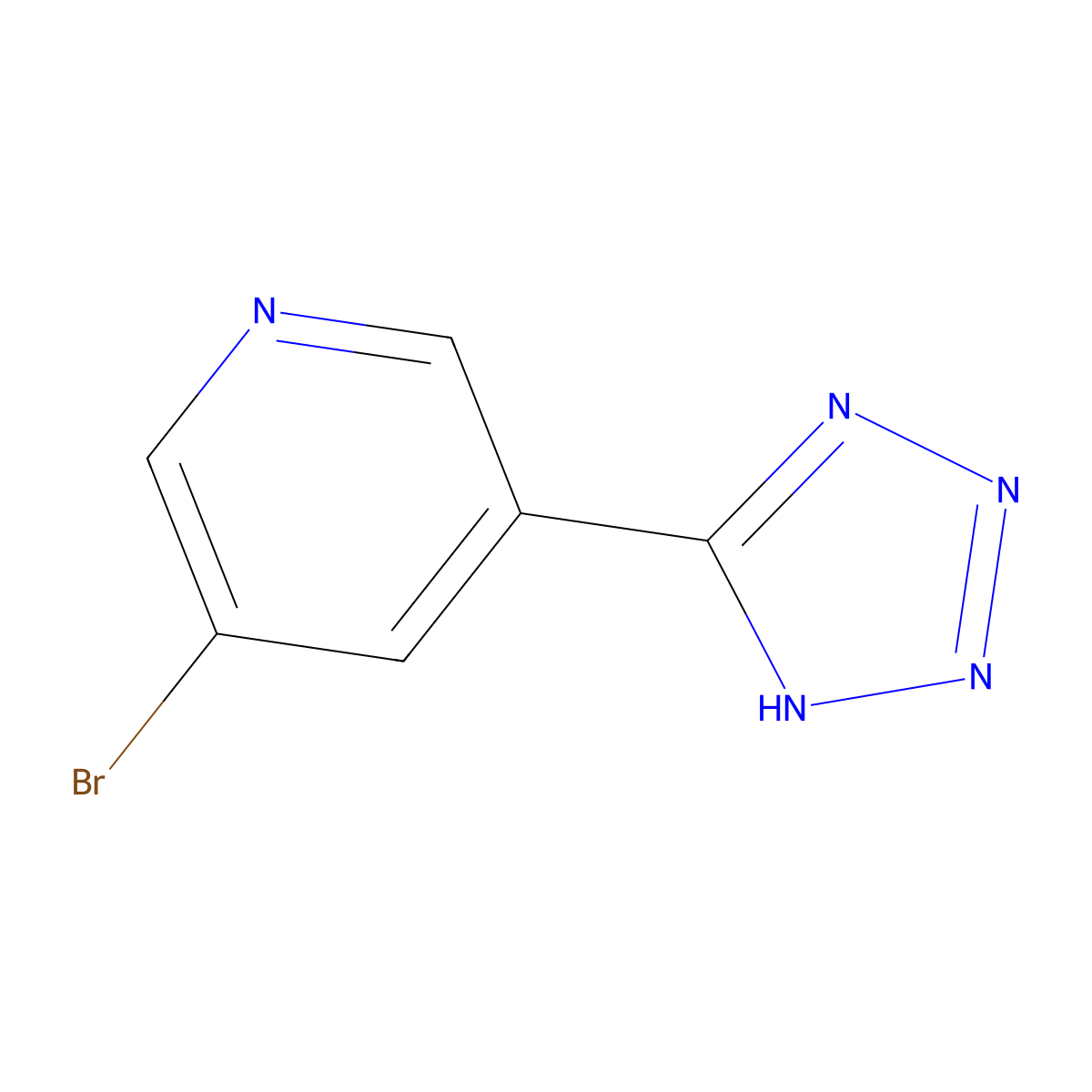 5-(5-Bromo-3-pyridyl)-1H-tetrazole molecular structure, CAS 211943-13-4