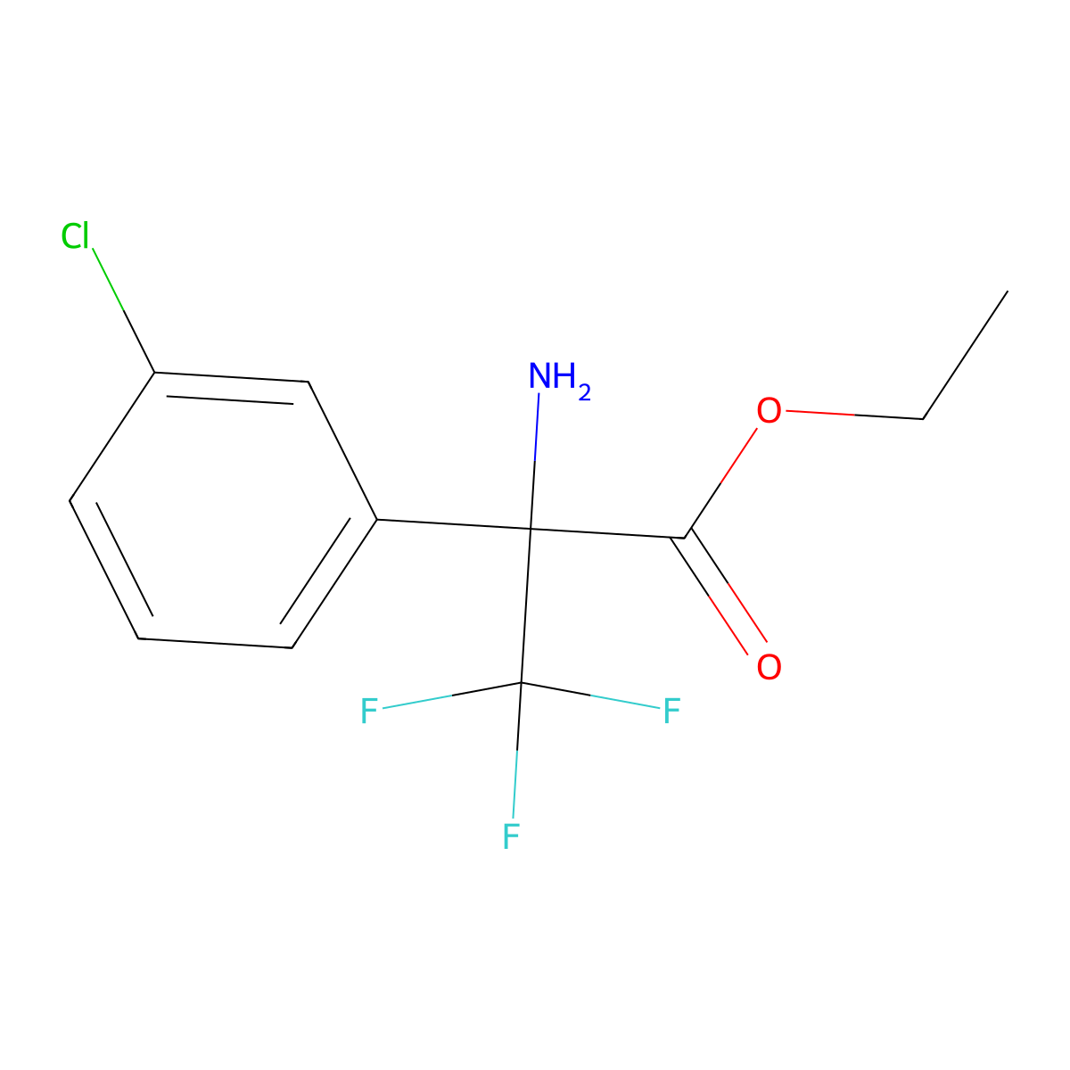 Ethyl 2-amino-2-(3-chlorophenyl)-3,3,3-trifluoropropanoate molecular structure, CAS 2119441-52-8