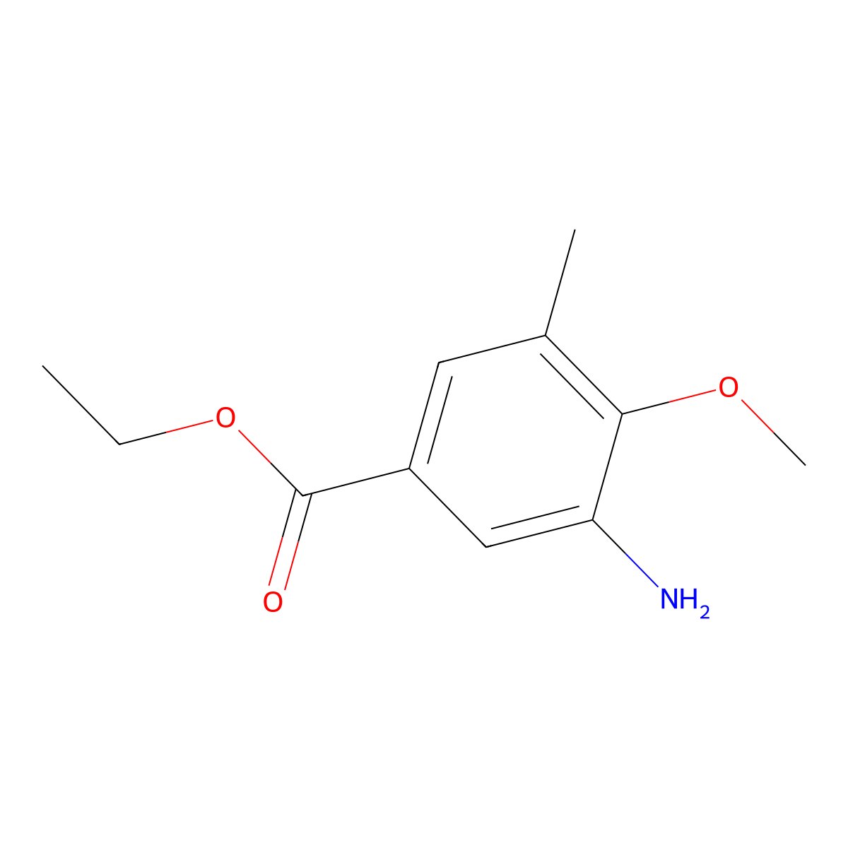 Ethyl 3-amino-4-methoxy-5-methylbenzoate molecular structure, CAS 2119445-06-4