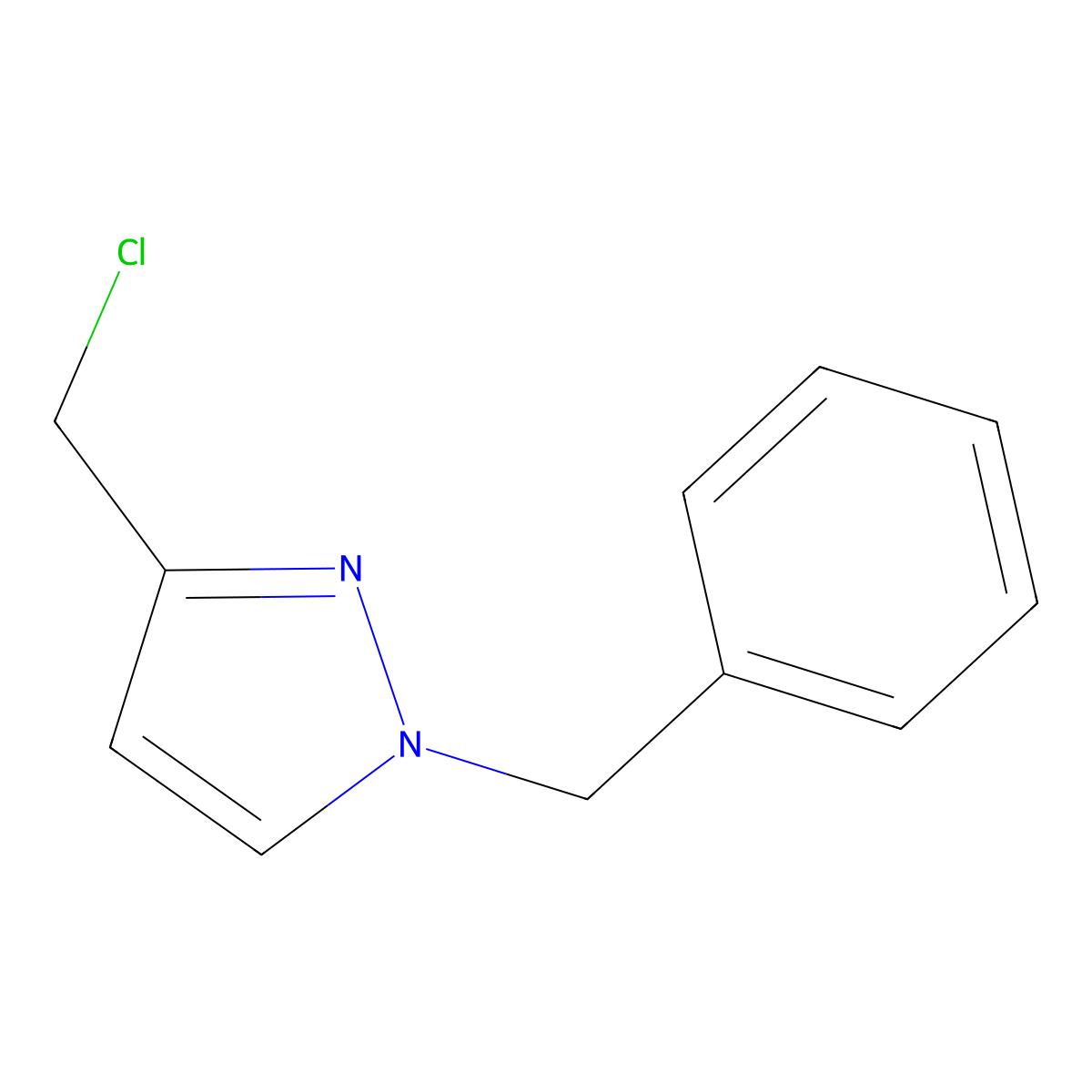 1-benzyl-3-(chloromethyl)-1H-pyrazole molecular structure, CAS 211946-09-7