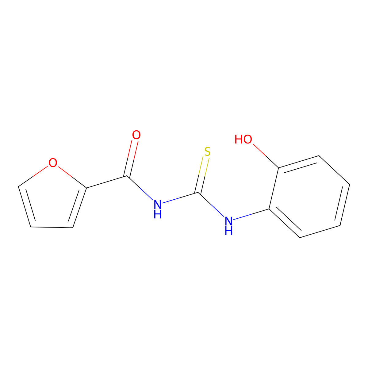 N-[(2-hydroxyphenyl)carbamothioyl]furan-2-carboxamide molecular structure, CAS 211946-44-0