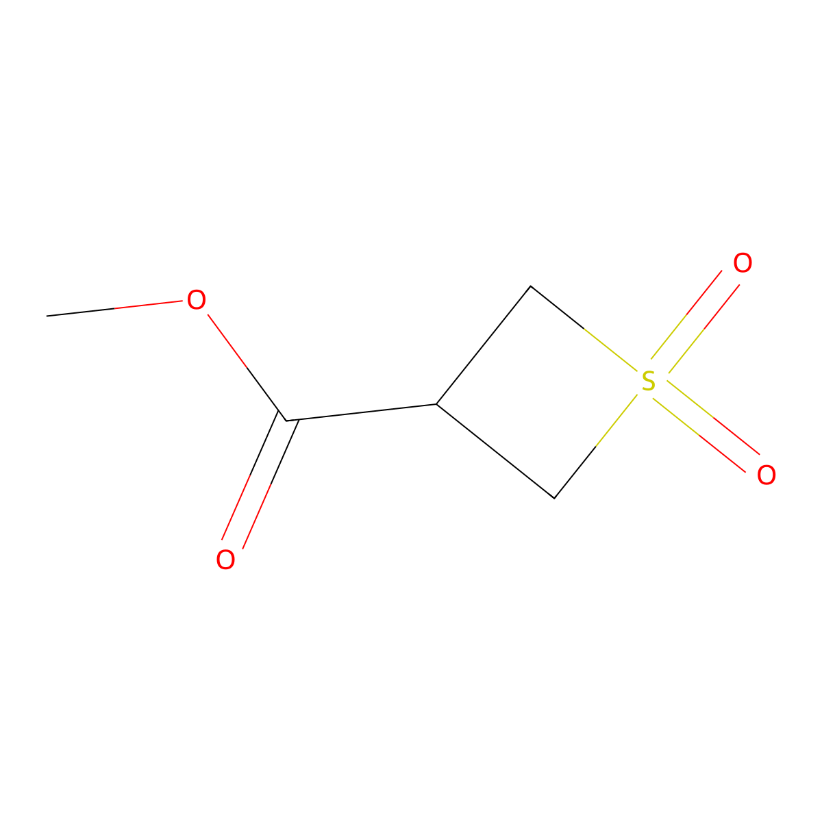 Methyl 1,1-dioxo-1lambda6-thietane-3-carboxylate molecular structure, CAS 2119498-60-9