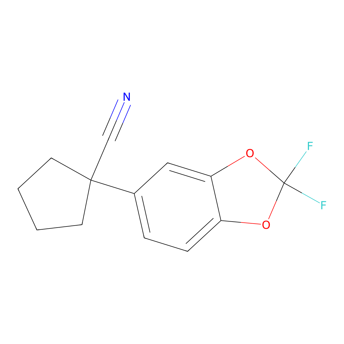 1-(2,2-Difluoro-1,3-benzodioxol-5-yl)cyclopentanecarbonitrile molecular structure, CAS 2119512-46-6