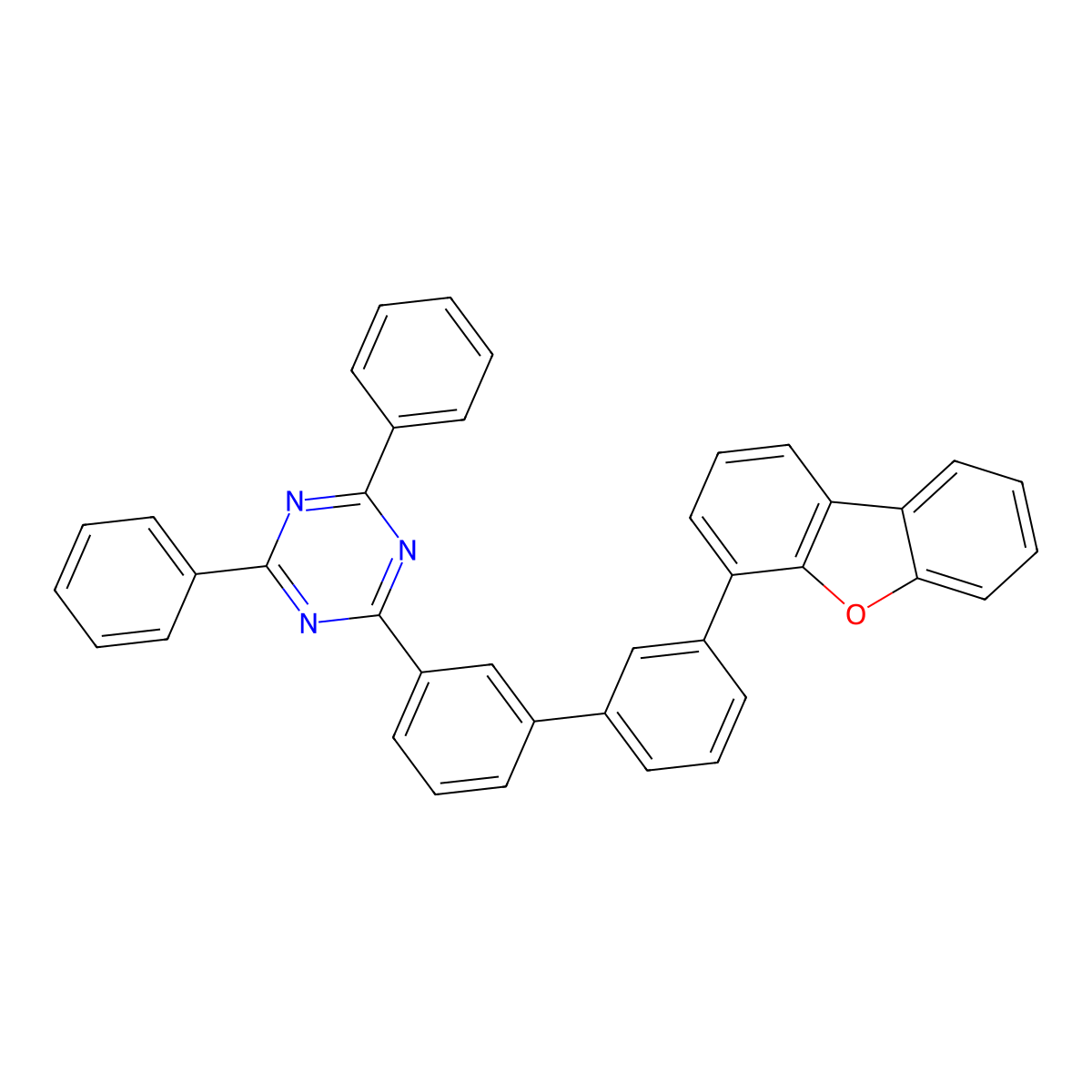 2-[3-(3-Dibenzofuran-4-ylphenyl)phenyl]-4,6-diphenyl-1,3,5-triazine molecular structure, CAS 2119563-11-8