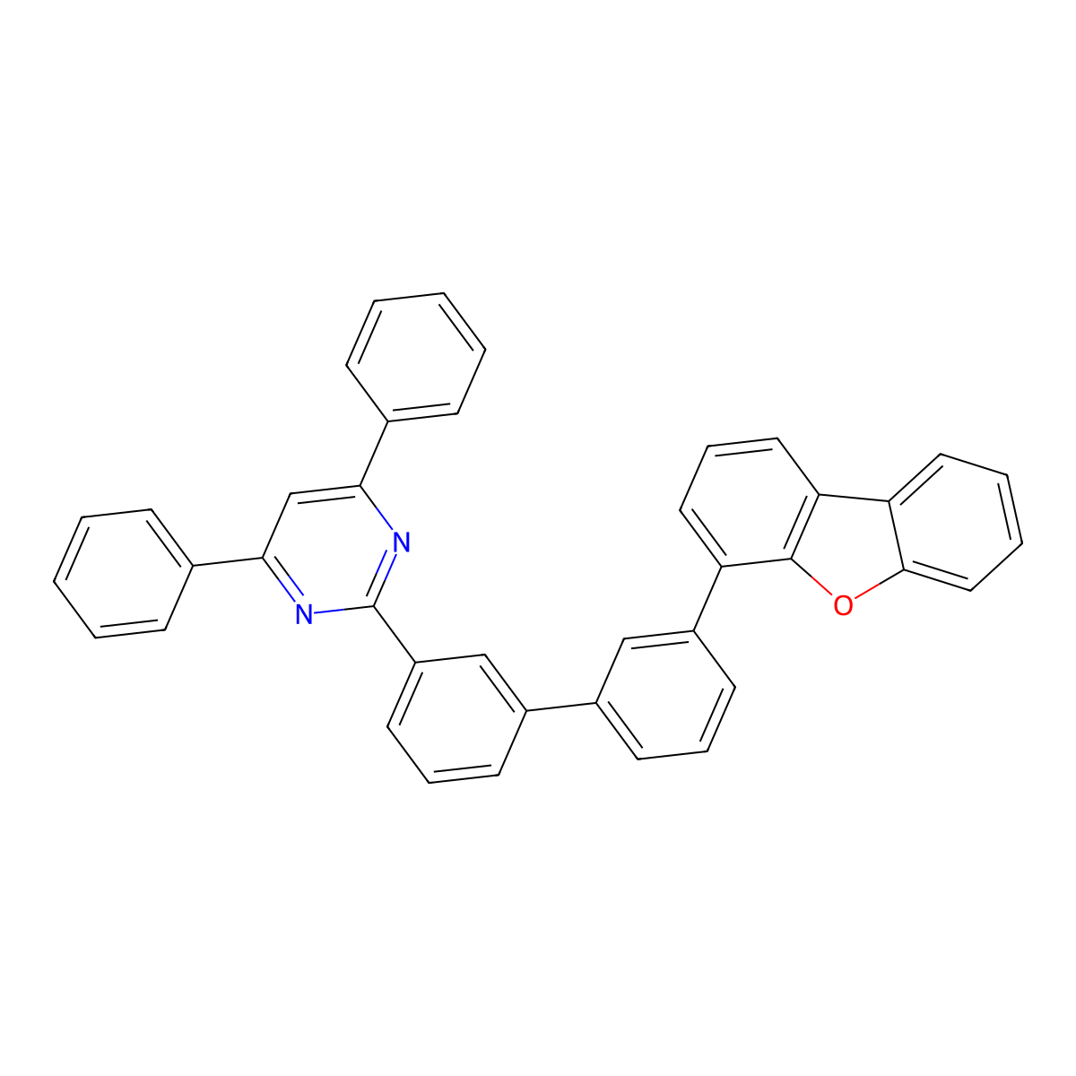 2-[3-(3-Dibenzofuran-4-ylphenyl)phenyl]-4,6-diphenylpyrimidine molecular structure, CAS 2119563-83-4