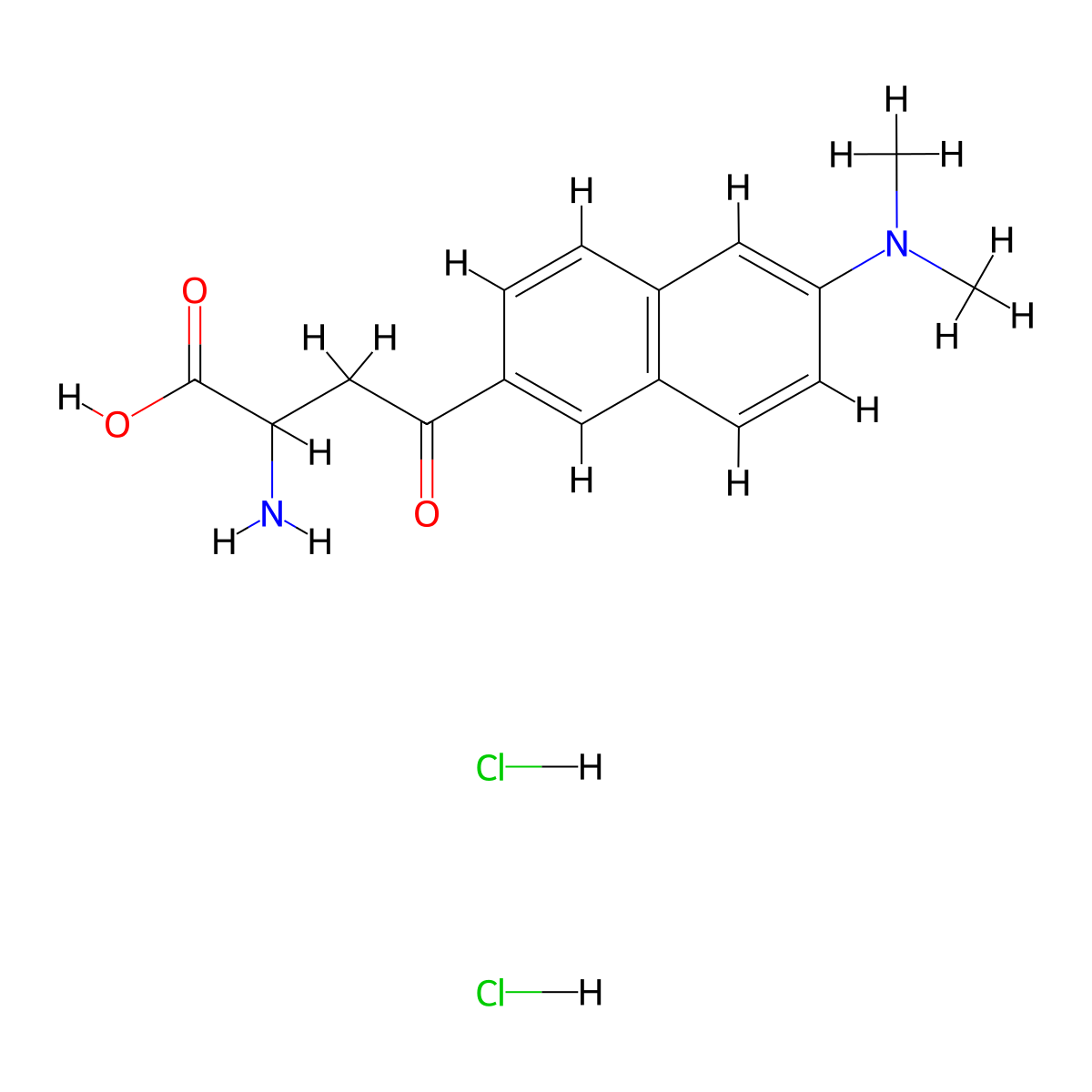 2-Amino-4-(6-(dimethylamino)naphthalen-2-yl)-4-oxobutanoic acid dihydrochloride molecular structure, CAS 2119574-63-7