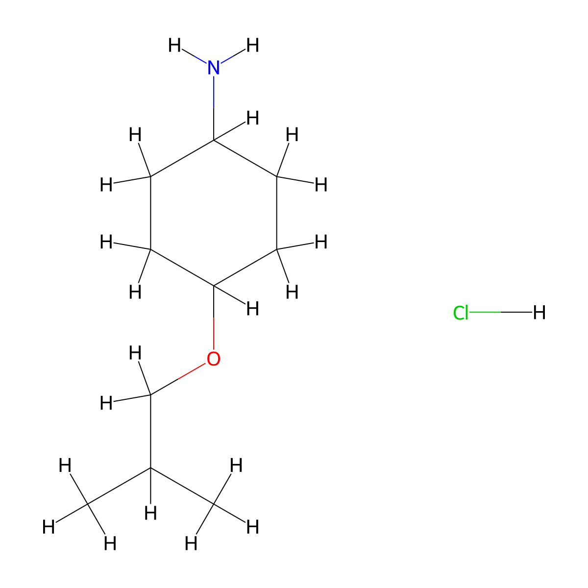 trans 4-Isobutoxycyclohexanamine hydrochloride molecular structure, CAS 2119574-66-0