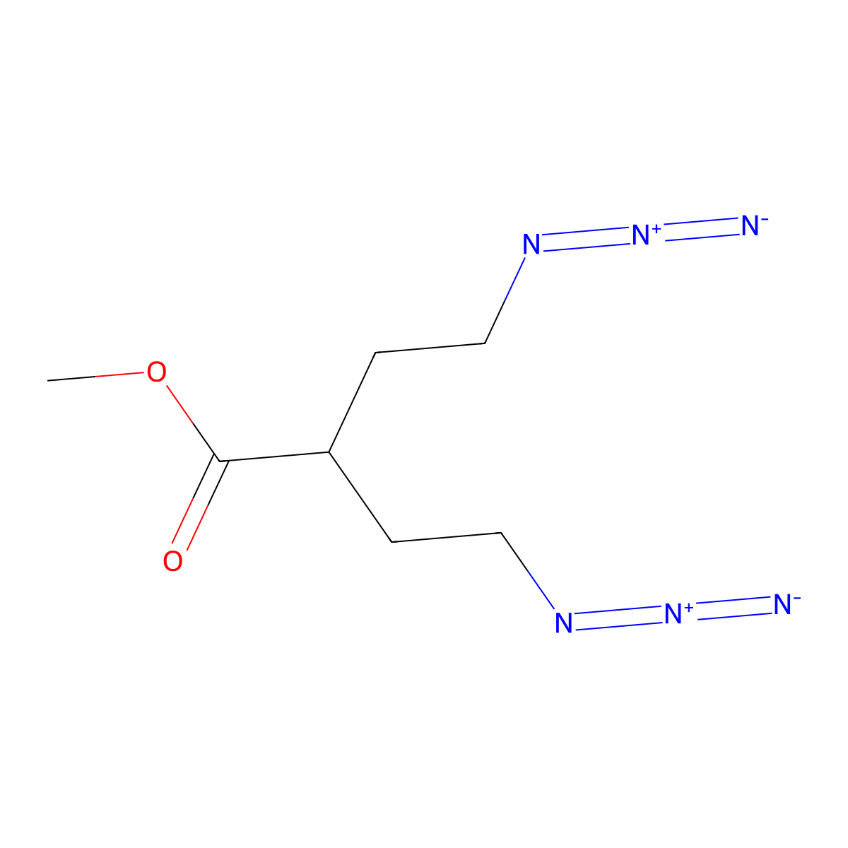 Methyl 4-azido-2-(2-azidoethyl)butanoate molecular structure, CAS 2119574-76-2
