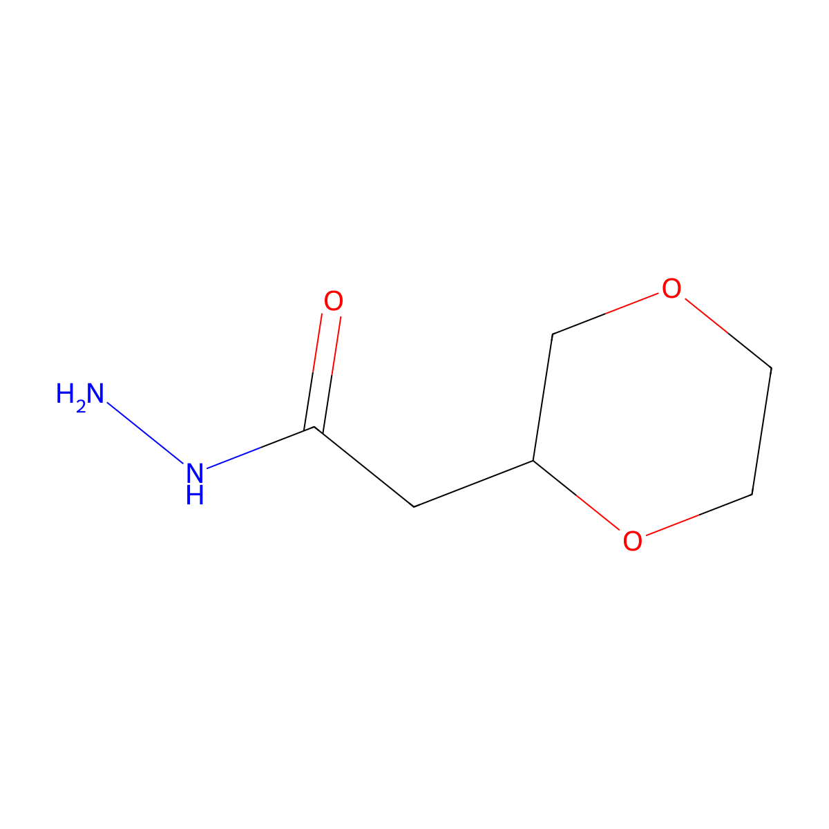 2-(1,4-Dioxan-2-yl)acetohydrazide molecular structure, CAS 2119574-87-5