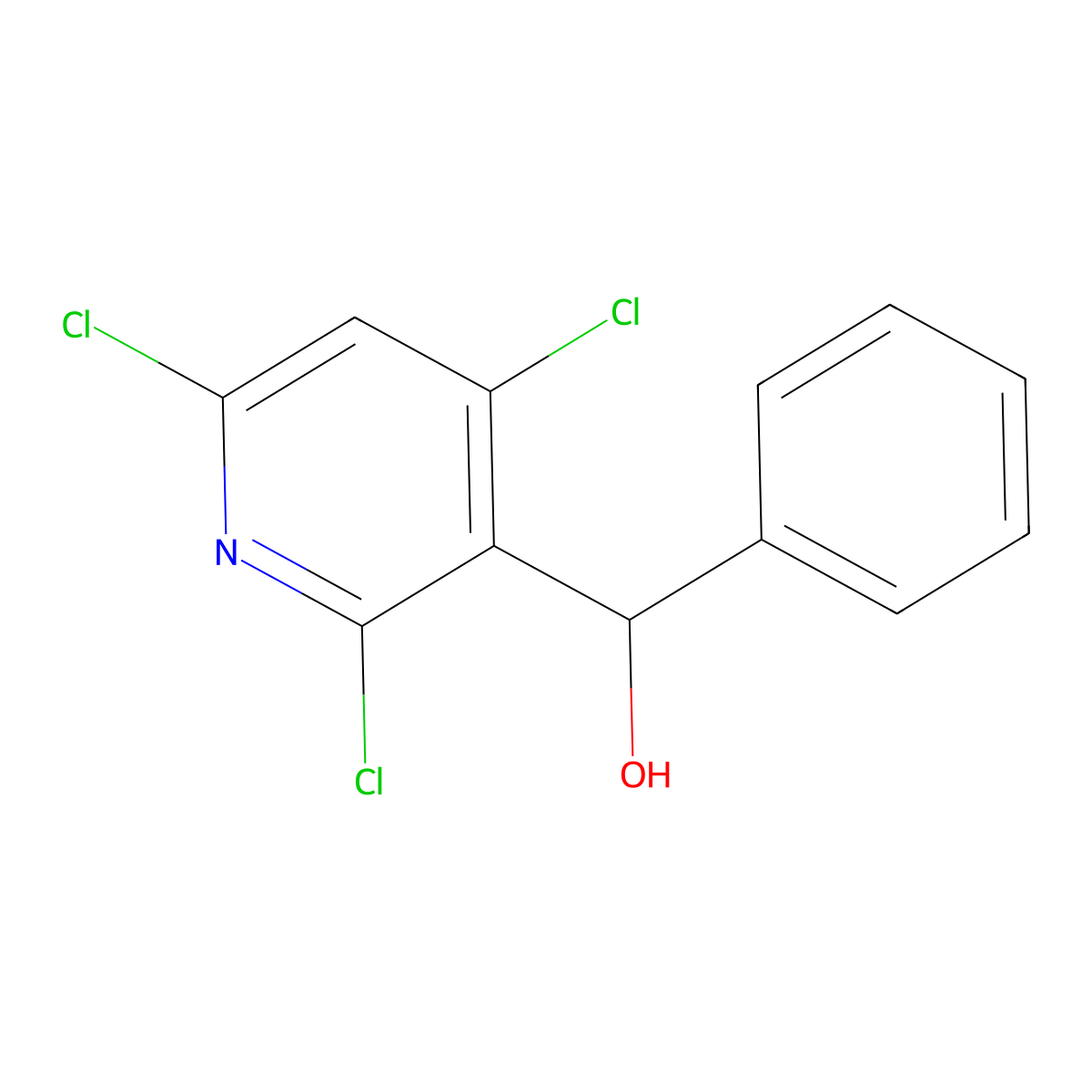 2,4,6-Trichloro-alpha-phenyl-3-pyridinemethanol molecular structure, CAS 2119574-88-6