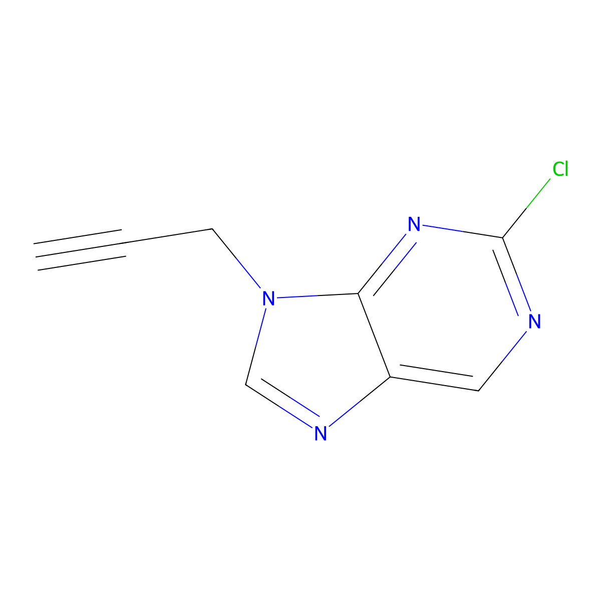 2-chloro-9-(prop-2-yn-1-yl)-9H-purine molecular structure, CAS 2119574-89-7