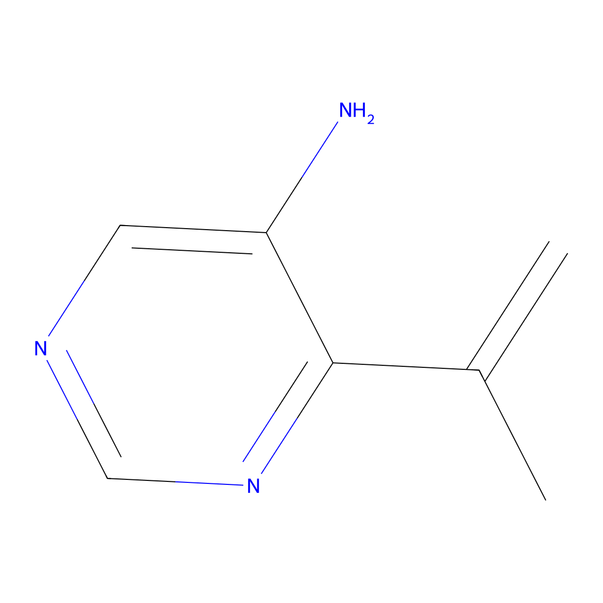 4-(Prop-1-en-2-yl)pyrimidin-5-amine molecular structure, CAS 2119574-95-5
