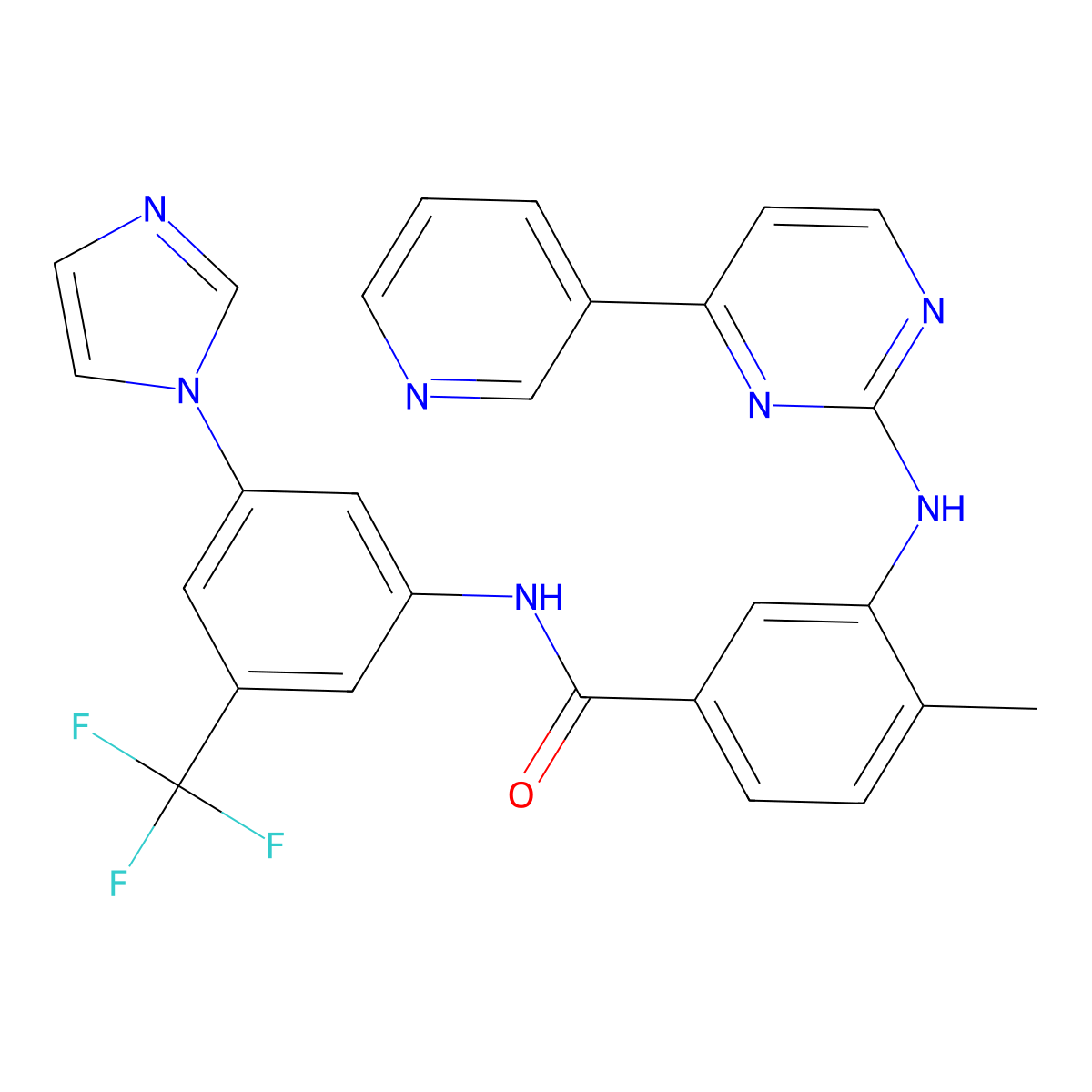 N-[3-(1H-Imidazol-1-yl)-5-(trifluoromethyl)phenyl]-4-methyl-3-[[4-(3-pyridinyl)-2-pyrimidinyl]amino]Benzamide molecular structure, CAS 2119583-26-3