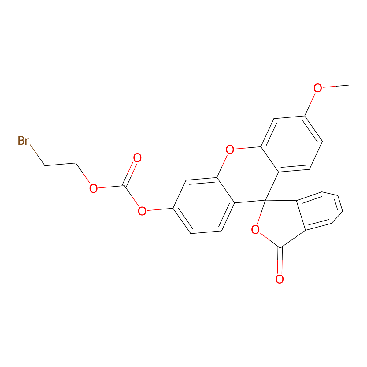 carbonic acid, 2-bromoethyl 6'-methoxy-3-oxospiro[isobenzofuran-1(3H),9'-[9H]xanthen]-3'-yl ester molecular structure, CAS 2119597-33-8