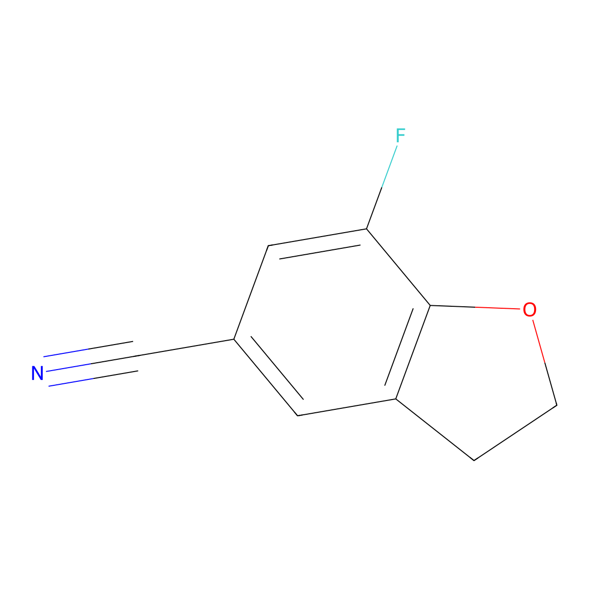 7-Fluoro-2,3-dihydrobenzofuran-5-carbonitrile molecular structure, CAS 2119641-55-1