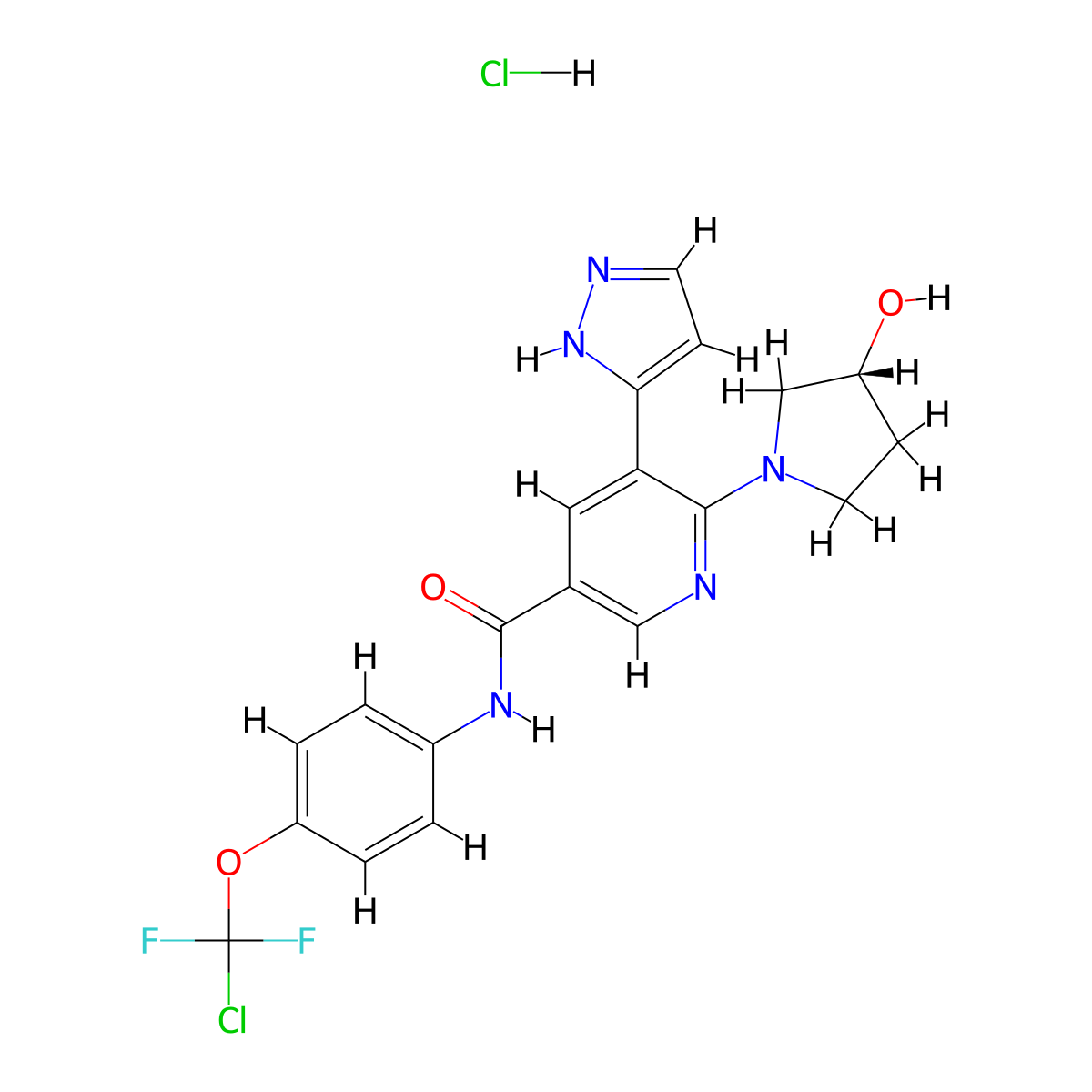 Asciminib Hydrochloride molecular structure, CAS 2119669-71-3