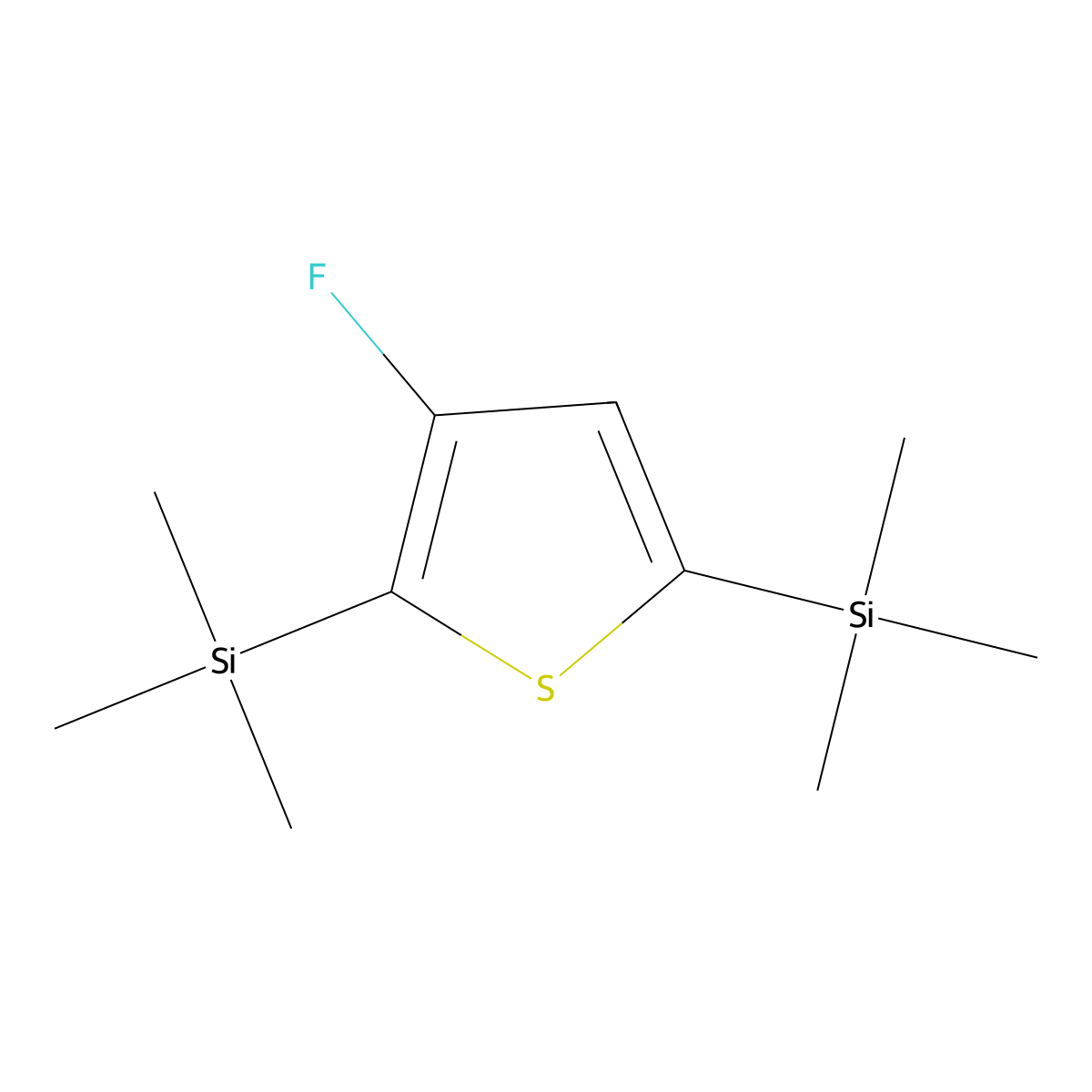 3-Fluoro-2,5-bis(trimethylsilyl)thiophene; . molecular structure, CAS 2119685-65-1