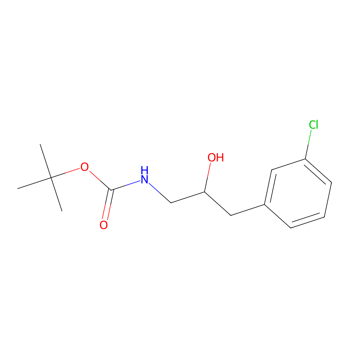 tert-butyl N-[3-(3-chlorophenyl)-2-hydroxypropyl]carbamate molecular structure, CAS 2119689-74-4