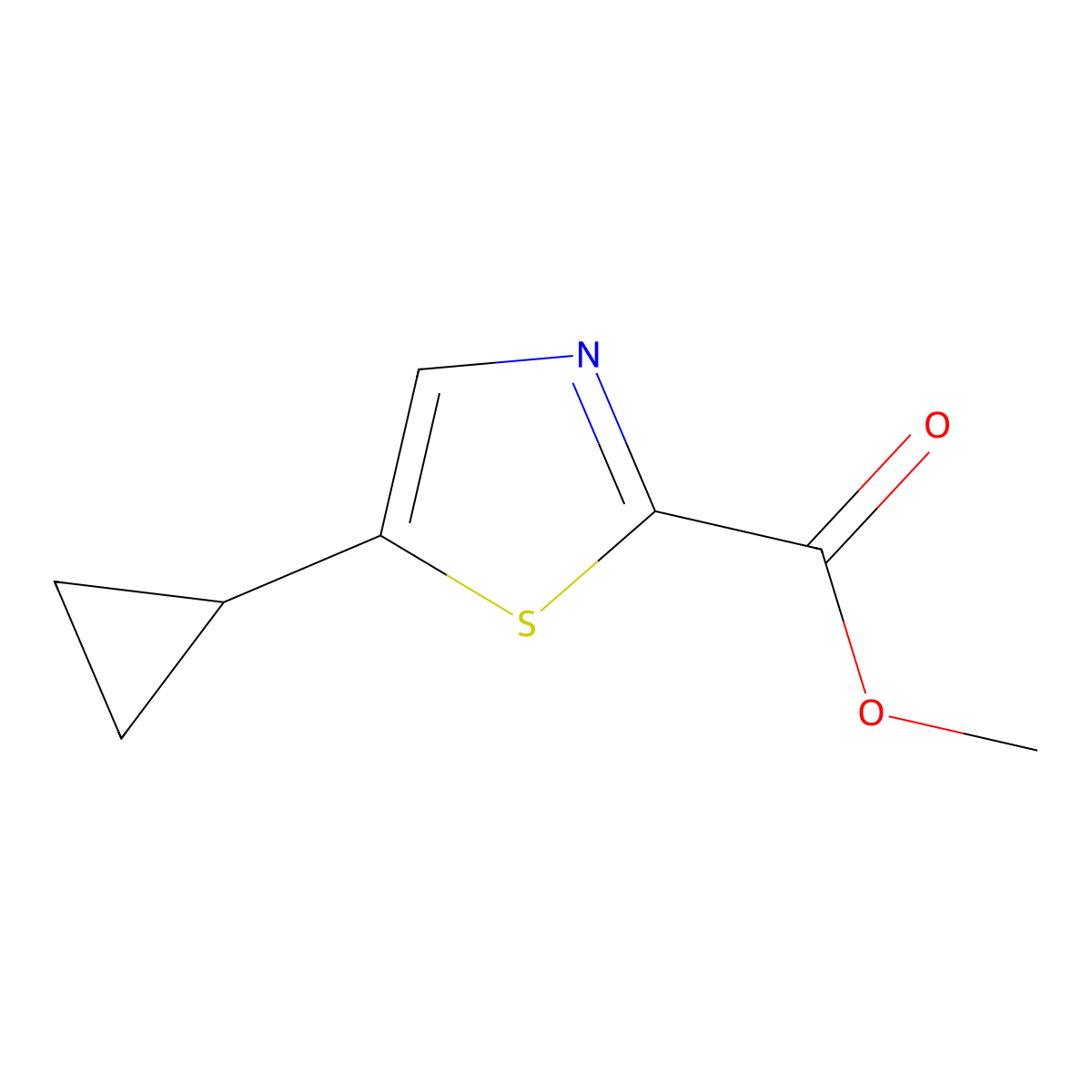 Methyl 5-cyclopropylthiazole-2-carboxylate molecular structure, CAS 2119699-83-9