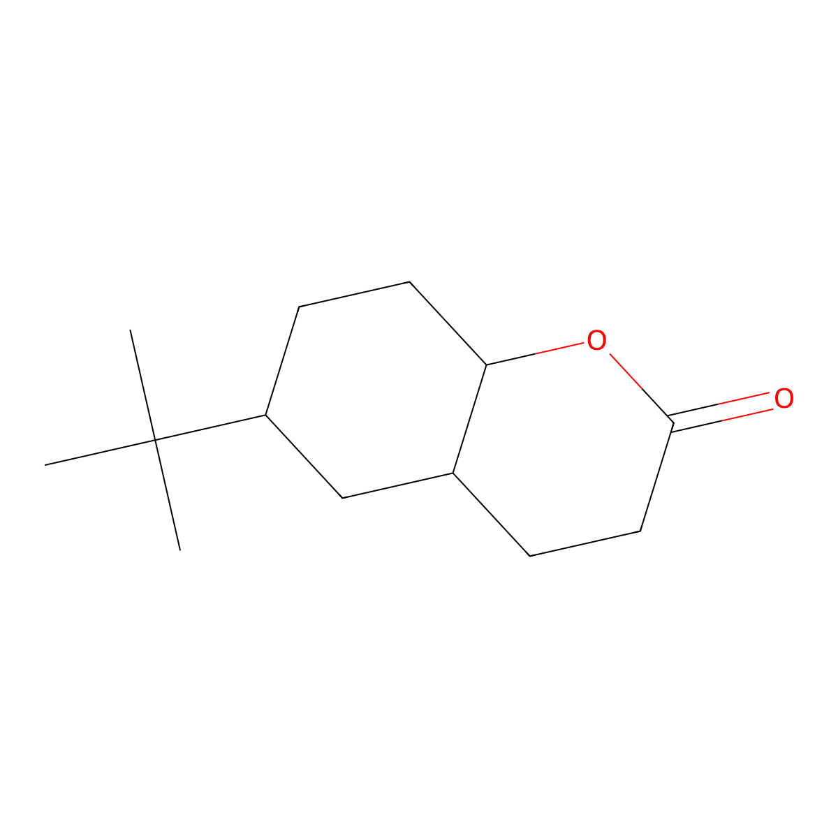6-tert-Butyloctahydrocoumarin molecular structure, CAS 21197-51-3