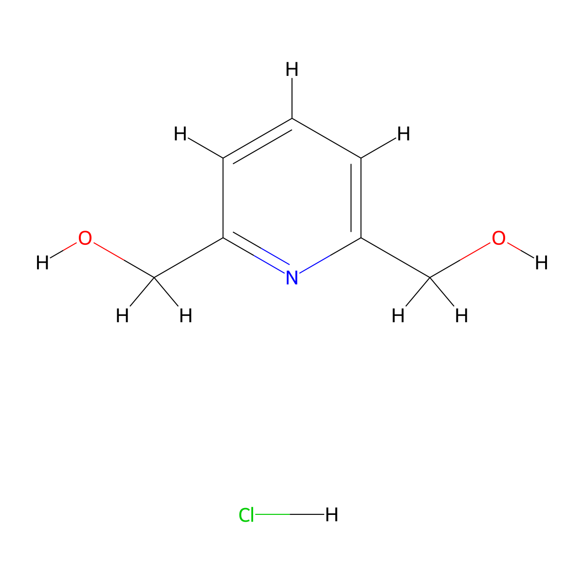 2,6-Bis(hydroxymethyl)pyridine hydrochloride molecular structure, CAS 21197-76-2