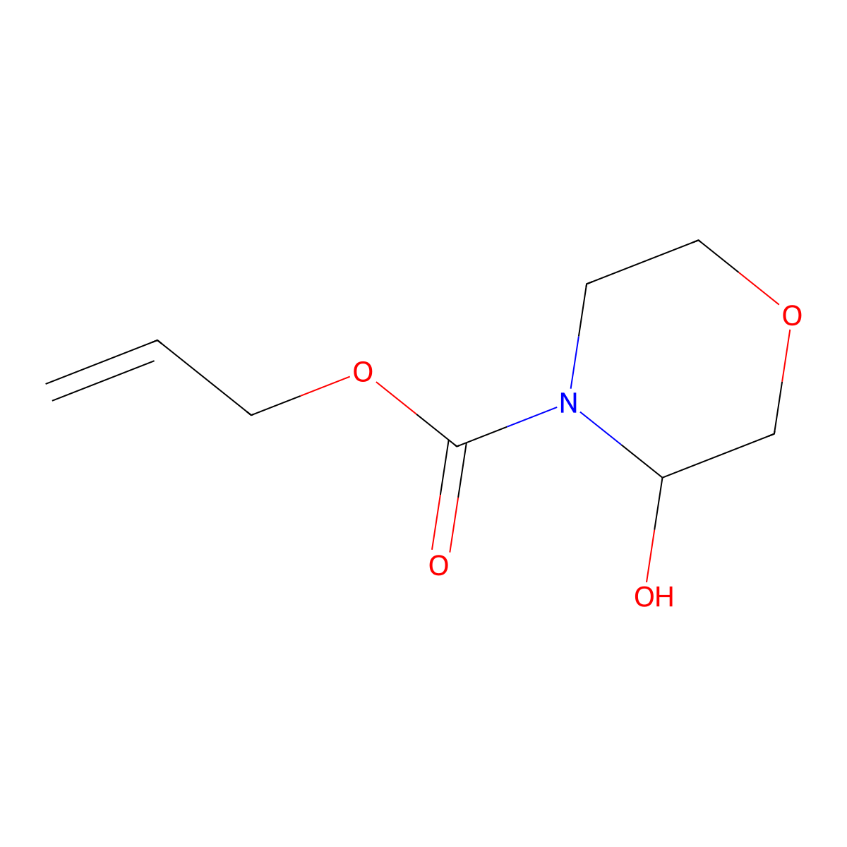 Allyl 3-hydroxymorpholine-4-carboxylate molecular structure, CAS 2119729-42-7