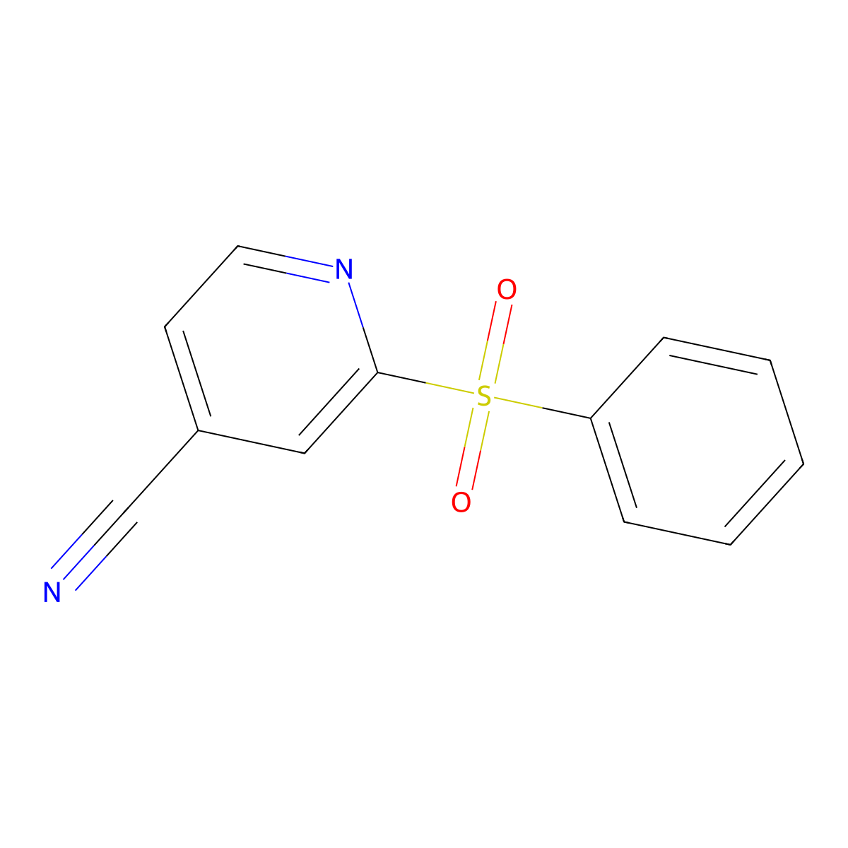2-(Benzenesulfonyl)pyridine-4-carbonitrile molecular structure, CAS 2119900-03-5