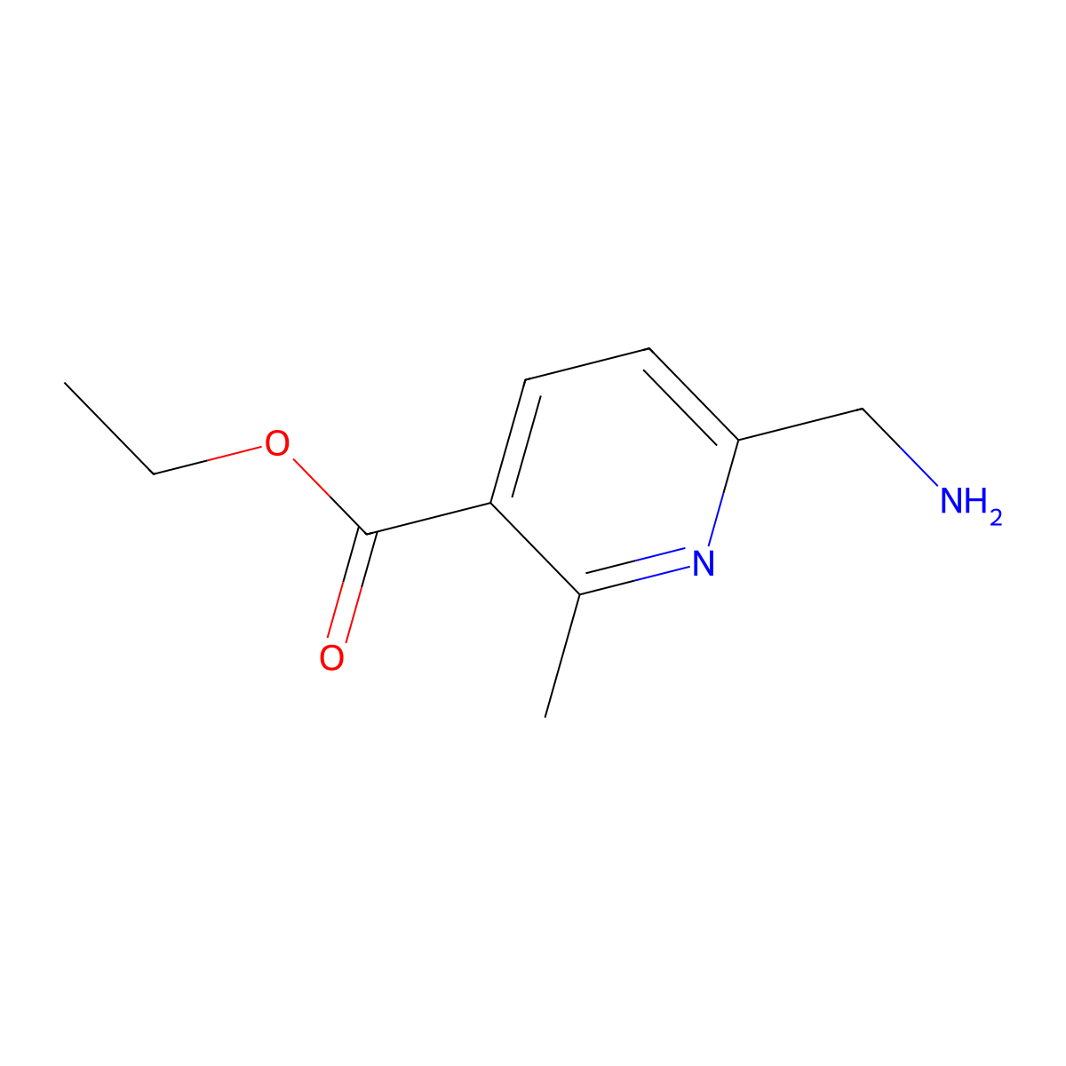 Ethyl 6-(aminomethyl)-2-methylpyridine-3-carboxylate molecular structure, CAS 2119945-10-5