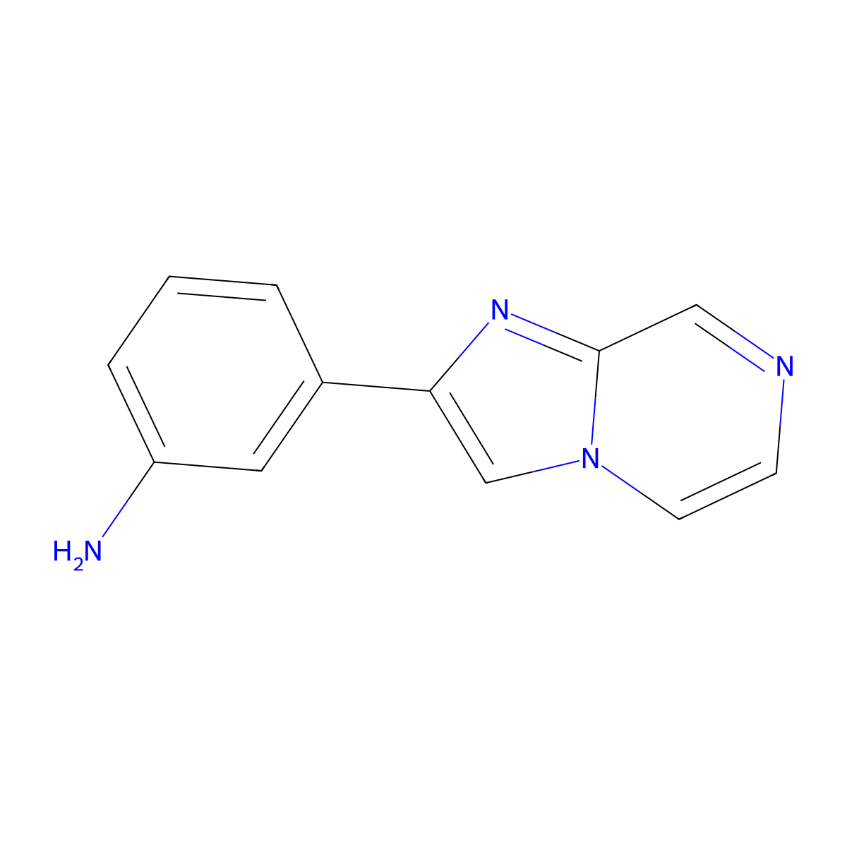 3-(Imidazo[1,2-a]pyrazin-2-yl)aniline molecular structure, CAS 2119999-90-3