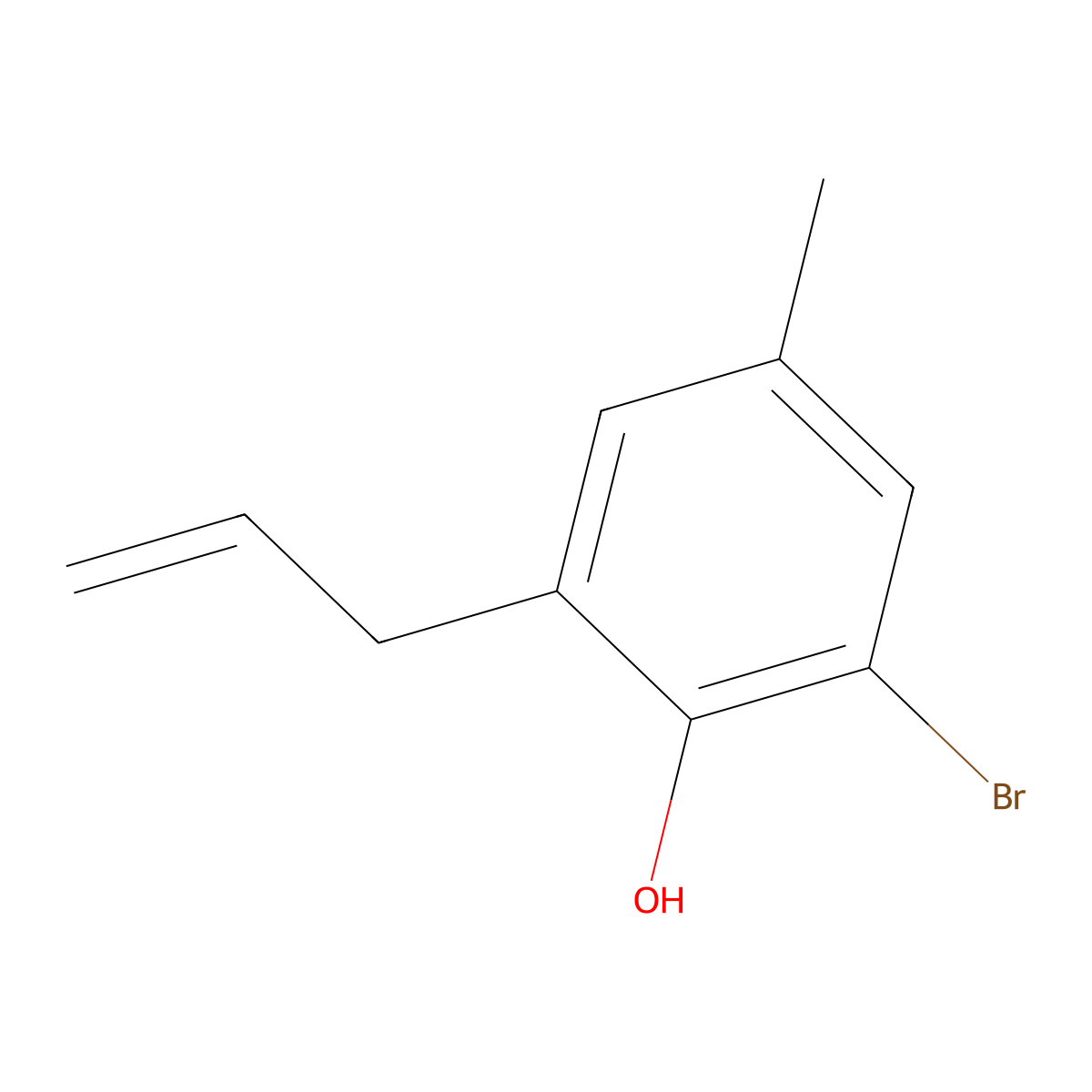 2-Bromo-4-methyl-6-(prop-2-en-1-yl)phenol molecular structure, CAS 2120-17-4