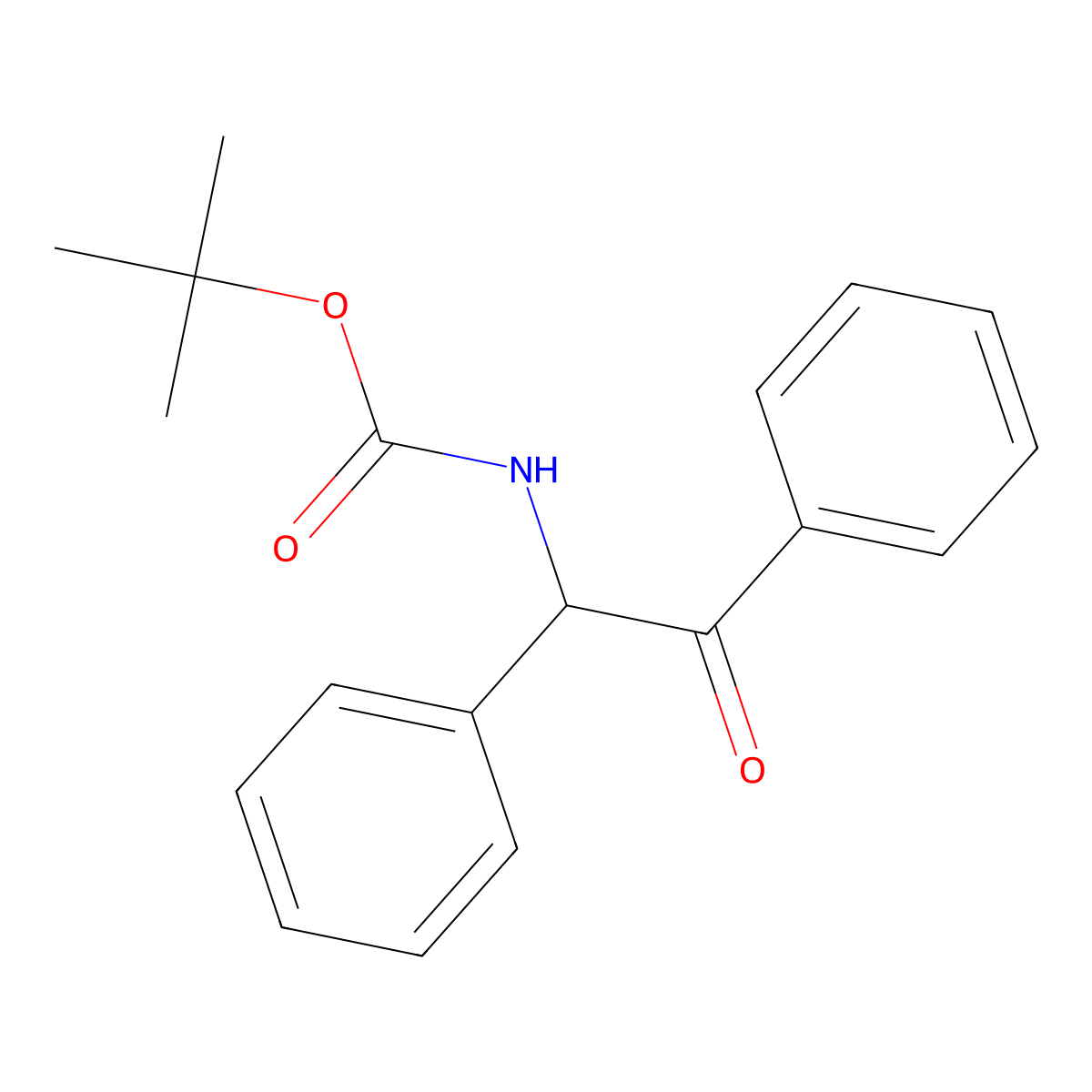 Tert-butyl N-(2-oxo-1,2-diphenylethyl)carbamate molecular structure, CAS 212007-67-5