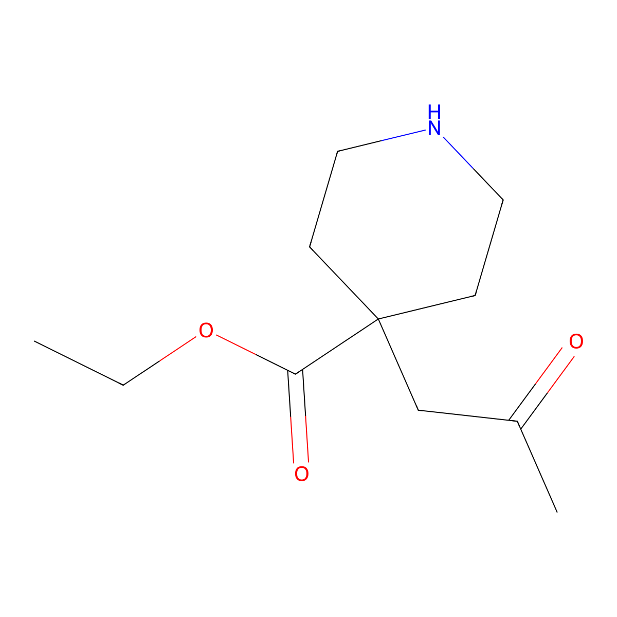 Ethyl 4-(2-oxopropyl)piperidine-4-carboxylate molecular structure, CAS 2120080-97-7