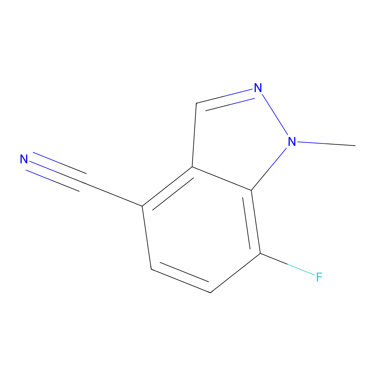 7-fluoro-1-methyl-1H-indazole-4-carbonitrile molecular structure, CAS 2120105-94-2