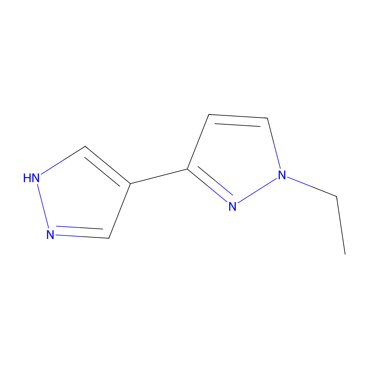 1-ethyl-3-(1H-pyrazol-4-yl)-1H-pyrazole molecular structure, CAS 2120190-40-9