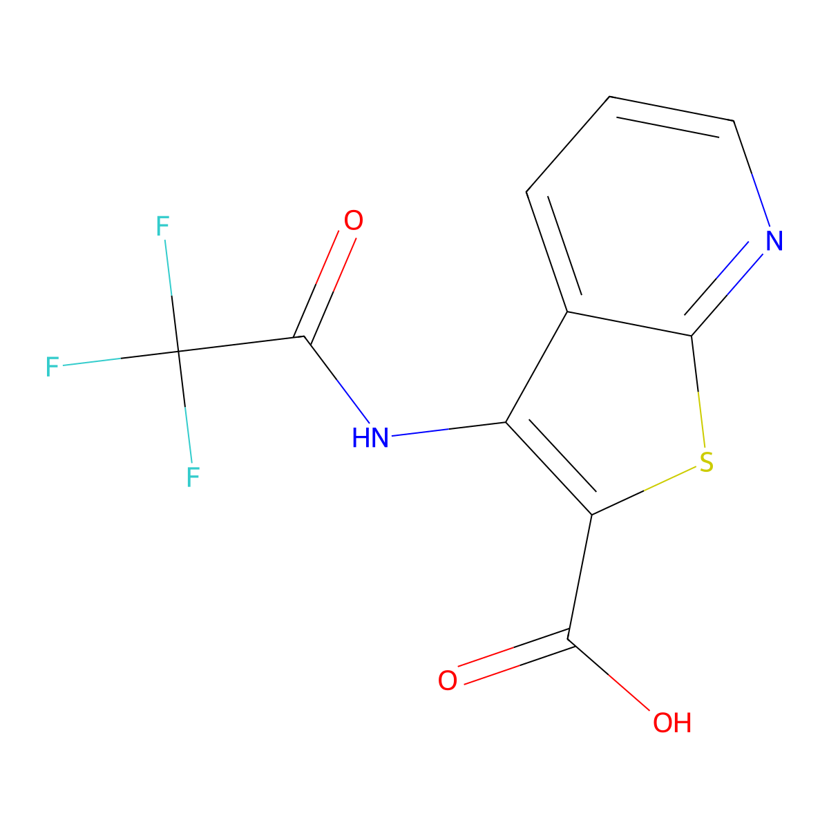 3-(2,2,2-Trifluoroacetamido)thieno[2,3-b]pyridine-2-carboxylic acid molecular structure, CAS 2120210-91-3