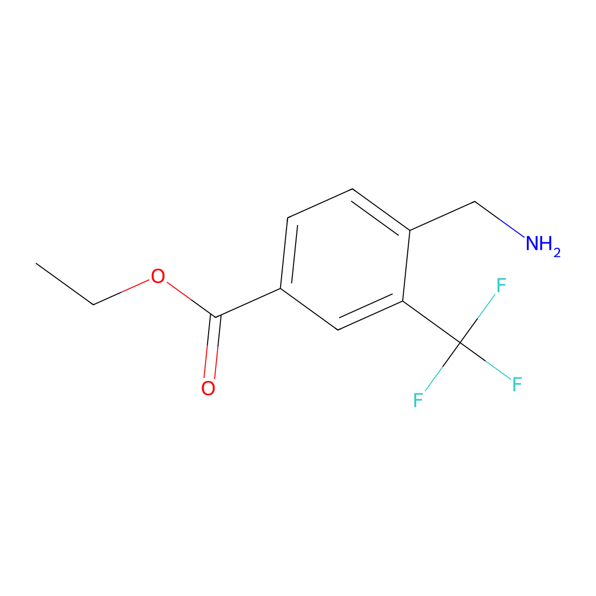 Ethyl 4-(aminomethyl)-3-(trifluoromethyl)benzoate molecular structure, CAS 2120246-54-8