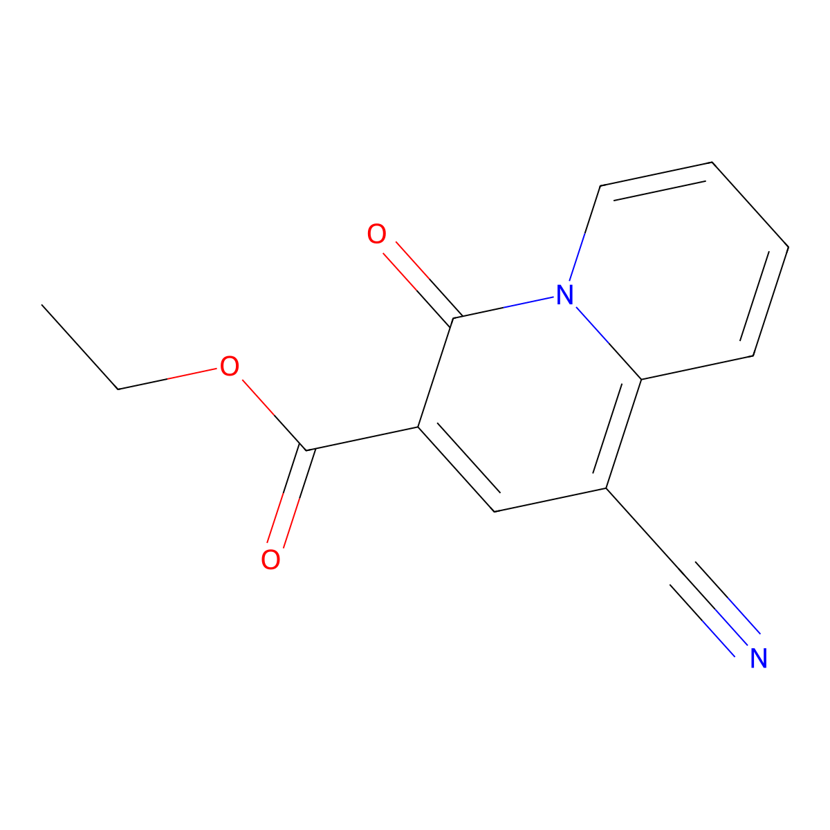 ethyl 1-cyano-4-oxo-4H-quinolizine-3-carboxylate molecular structure, CAS 21203-19-0