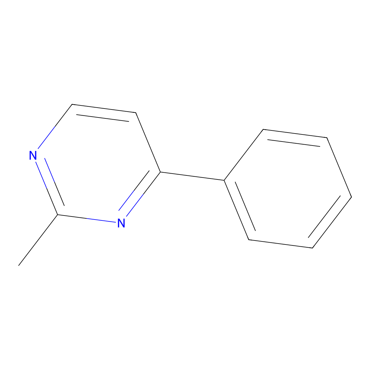 2-Methyl-4-phenylpyrimidine molecular structure, CAS 21203-79-2