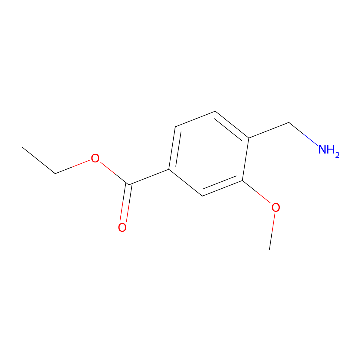 Ethyl 4-(aminomethyl)-3-methoxybenzoate molecular structure, CAS 2120330-02-9