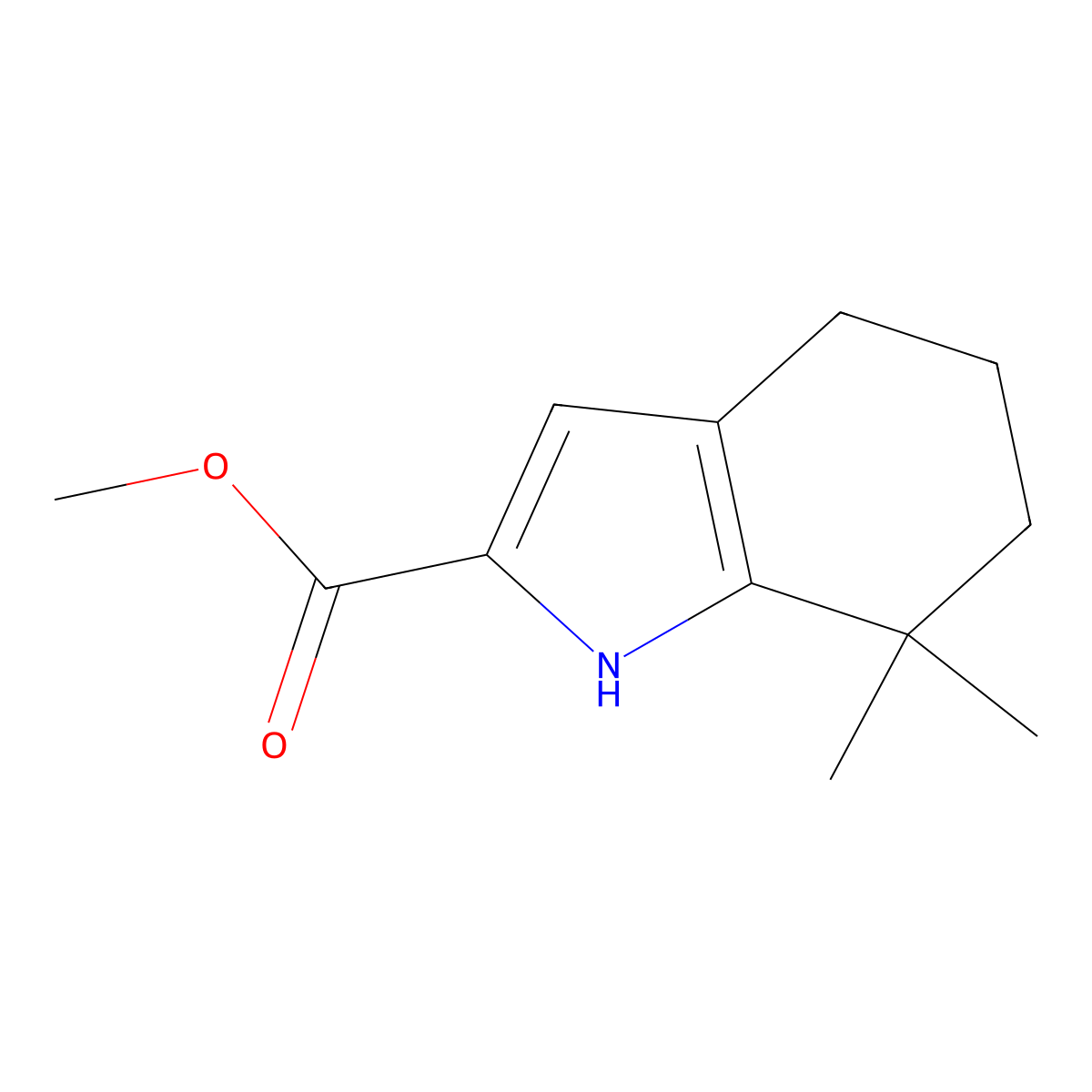 methyl7,7-dimethyl-4,5,6,7-tetrahydro-1H-indole-2-carboxylate molecular structure, CAS 2120341-46-8