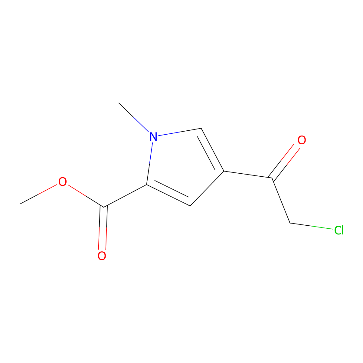 methyl 4-(2-chloroacetyl)-1-methyl-1H-pyrrole-2-carboxylate molecular structure, CAS 2120345-20-0