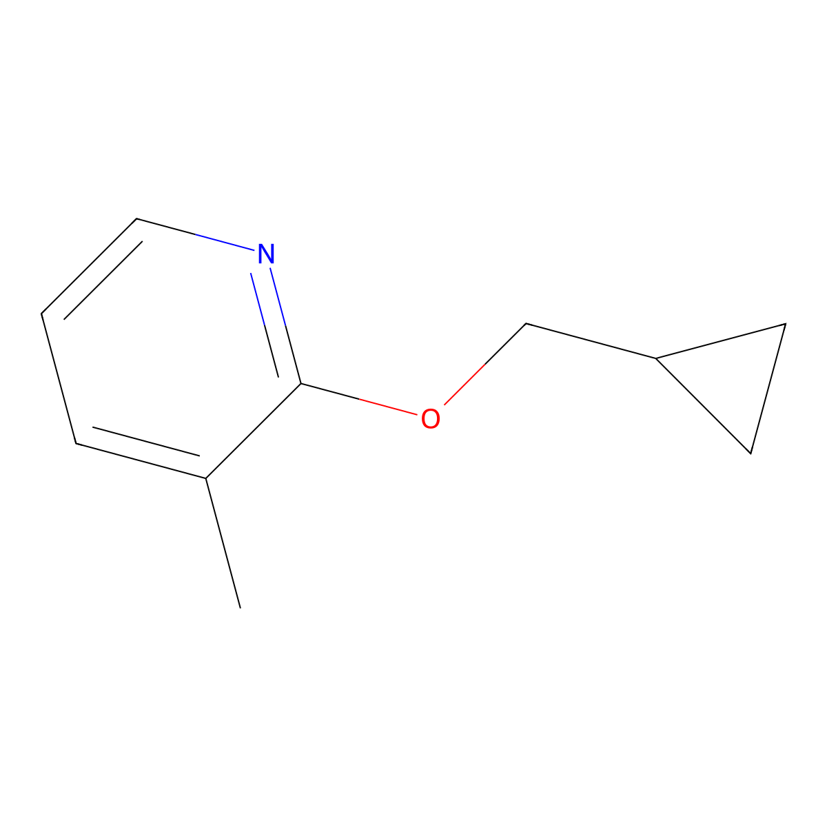 2-(Cyclopropylmethoxy)-3-methylpyridine molecular structure, CAS 2120365-15-1