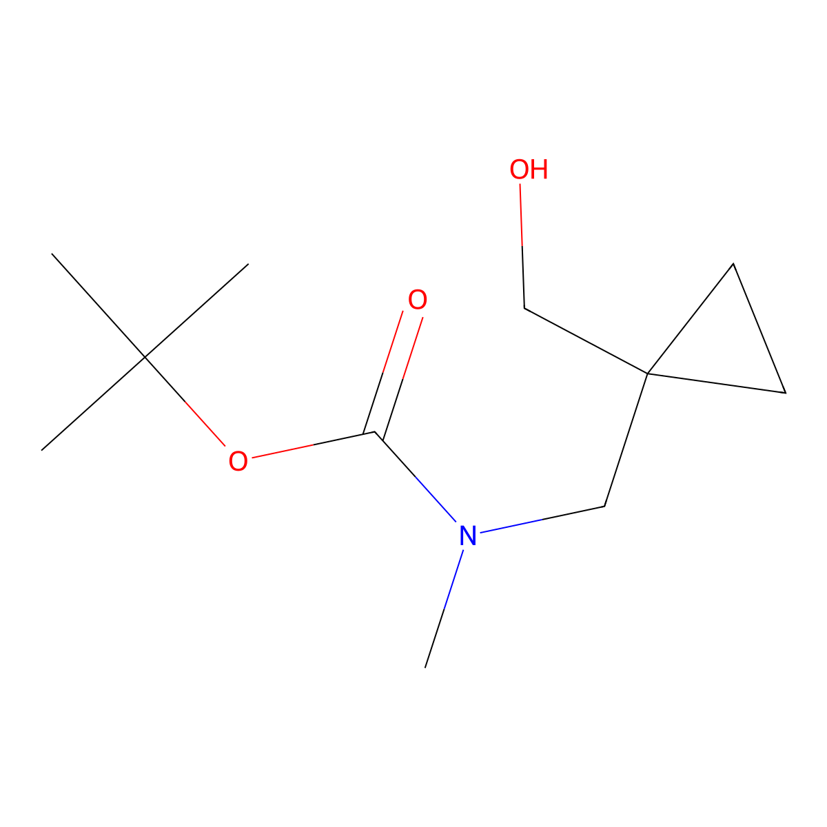 tert-butyl N-{[1-(hydroxymethyl)cyclopropyl]methyl}-N-methylcarbamate molecular structure, CAS 2120399-28-0