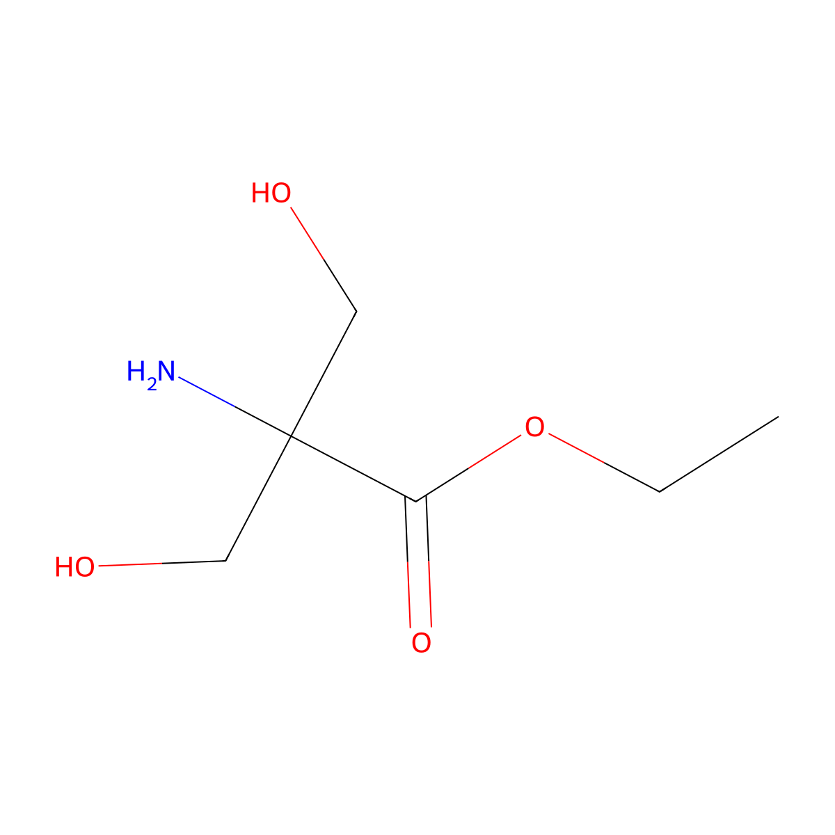 Ethyl 2-amino-3-hydroxy-2-(hydroxymethyl)propanoate molecular structure, CAS 2120425-17-2