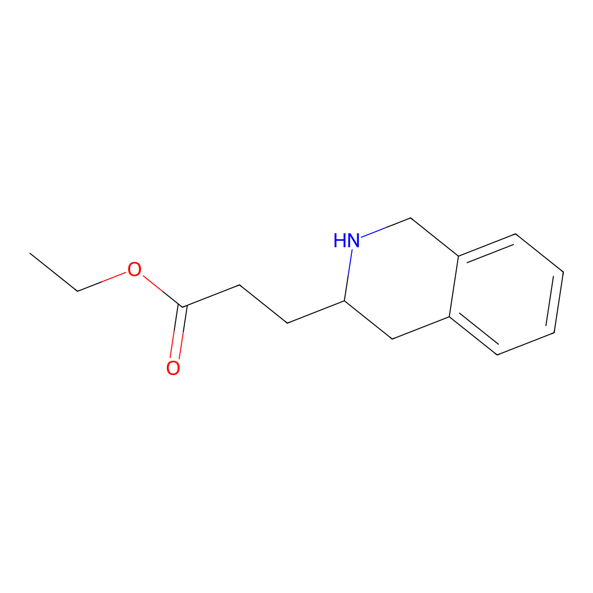 Ethyl 3-(1,2,3,4-tetrahydroisoquinolin-3-yl)propanoate molecular structure, CAS 2120547-87-5
