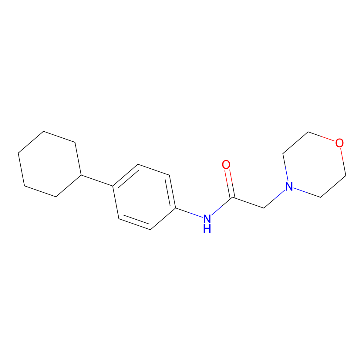 N-(4-cyclohexylphenyl)-2-morpholin-4-ylacetamide molecular structure, CAS 212055-49-7