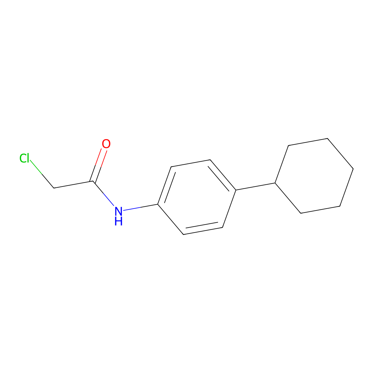 2-chloro-N-(4-cyclohexylphenyl)acetamide molecular structure, CAS 212055-50-0