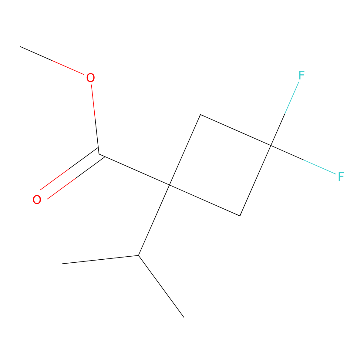 Methyl 3,3-difluoro-1-(propan-2-yl)cyclobutane-1-carboxylate molecular structure, CAS 2120598-61-8
