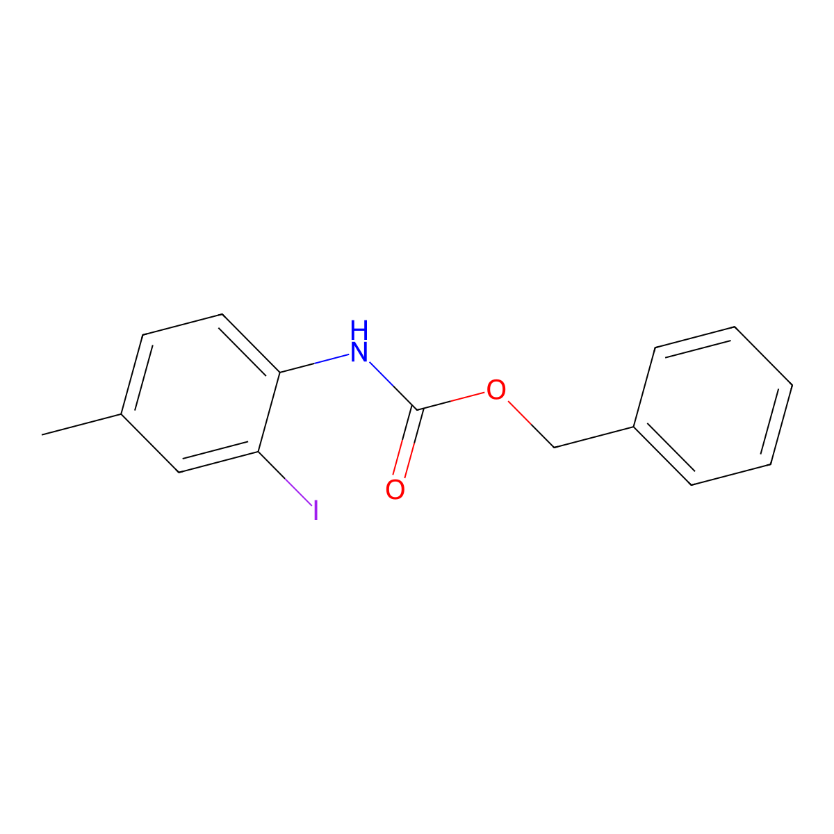 Carbamic acid, (2-iodo-4-methylphenyl)-, phenylmethyl ester molecular structure, CAS 212063-20-2